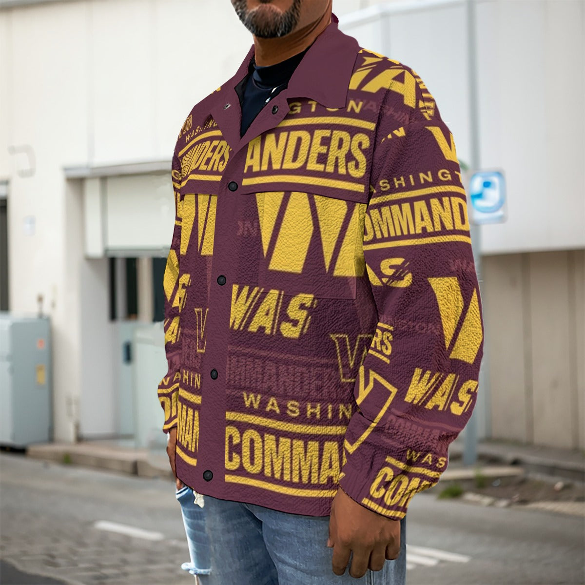 Washington Commanders Men's Casual Lapel Jacket
