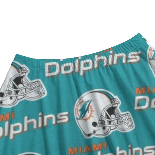 Miami Football Game Day All-Over Print Women's Long Maxi Skirt With Pockets