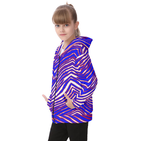 Buffalo Bills Zubaz Kid's Heavy Fleece Zip Up Hoodie