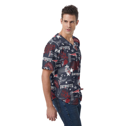 New England Football Game Day All-Over Print Men's Short Sleeve Baseball Jersey