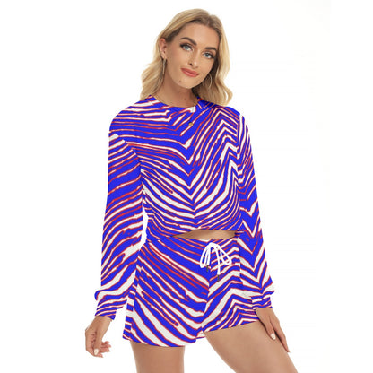 Buffalo Bills Zubaz Women's Short Sweatshirt And Pants Suit