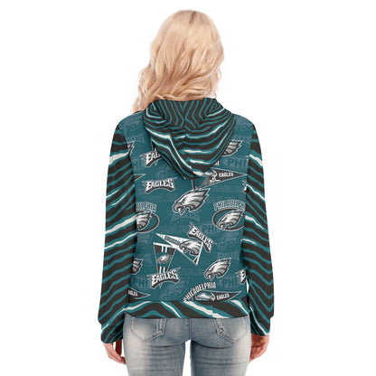 Philadelphia Football Game Day All-Over Print Women's Hoodie With Zipper