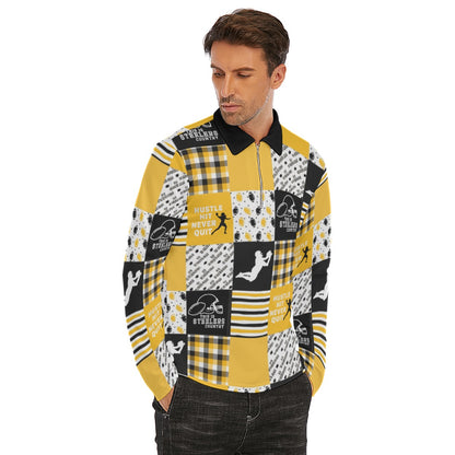 All-Over Print Men's Lapel T-shirt With Neckline Zipper Closure