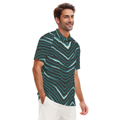 Philadelphia Football Game Day All-Over Print Men's Short Sleeve Polo Shirt With Button Closure