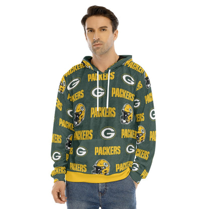 Green Bay Football Game Day All-Over Print Men's Pullover Hoodie | Velvet