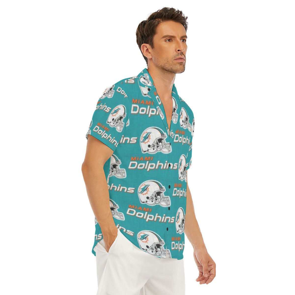 Miami Football Game Day All-Over Print Men's Deep V-neck Short Sleeve T-shirt