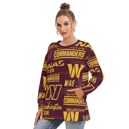 Washington Commanders Women's Side Split O-neck Sweatshirt