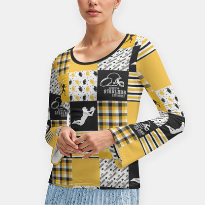 All-Over Print Women's Long Sleeve T-Shirt With Slightly Flared Sleeves