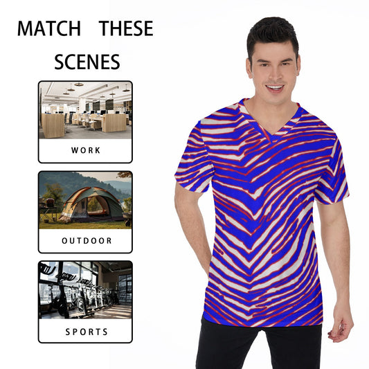 Buffalo Bills Zubaz V-Neck T-Shirt