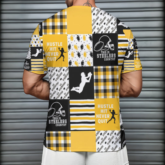 All-Over Print Men's Short Sleeve T-Shirt With Sports Collar