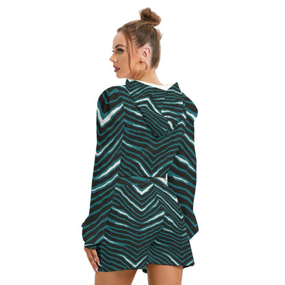 Philadelphia Football Game Day All-Over Print Women's Mirco Fleece Hoodie And Shorts Set