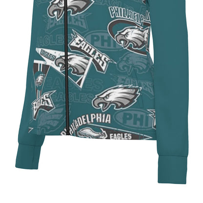 Philadelphia Football Game Day All-Over Print Women's Long Sleeve Thumbhole Jacket