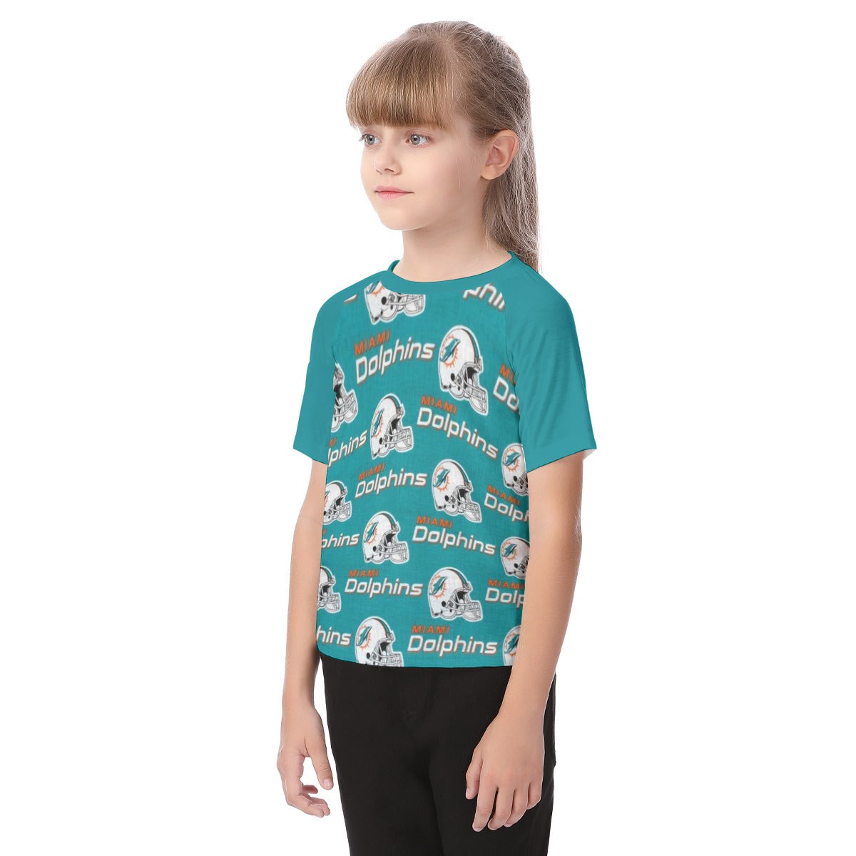 Miami Football Game Day All-Over Print Kid's Raglan Sleeve T-shirt