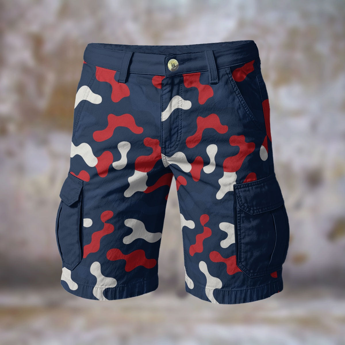 Urban Legend Houston Texans Navy Red White Camo Cargo Shorts