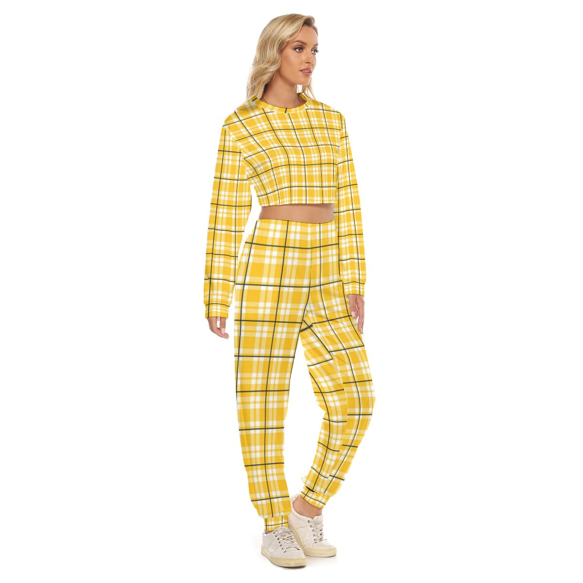 All-Over Print Women's Crop Sweatshirt Suit
