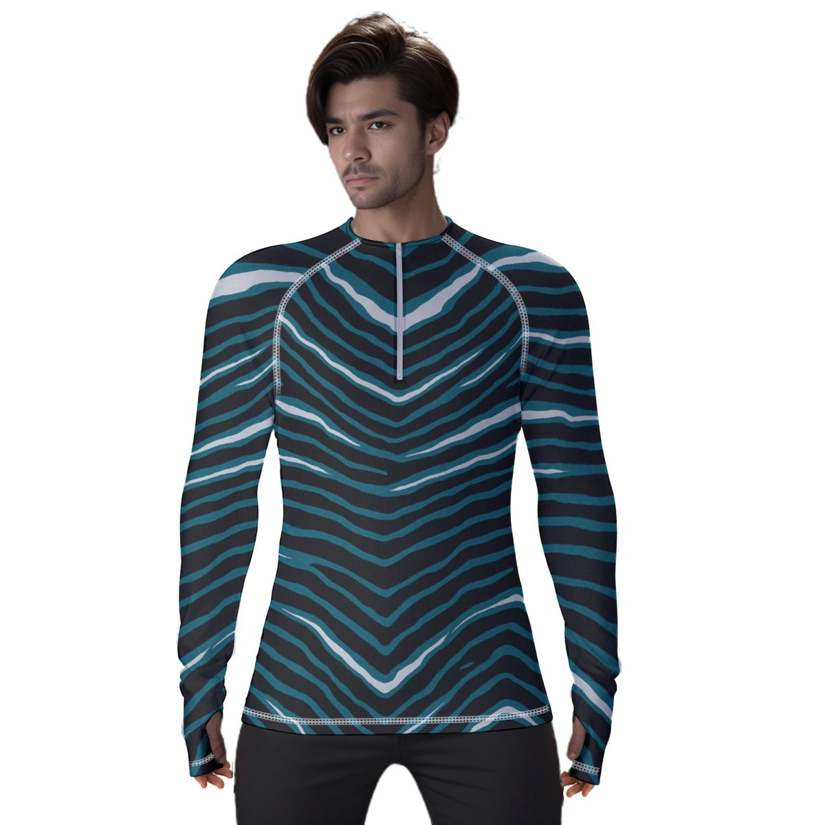 Philadelphia Football Game Day All-Over Print Men's Thumb Hole Compression Shirt|210GSM
