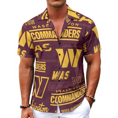 Washington Commanders Men's Hawaiian Shirt With Button Closure