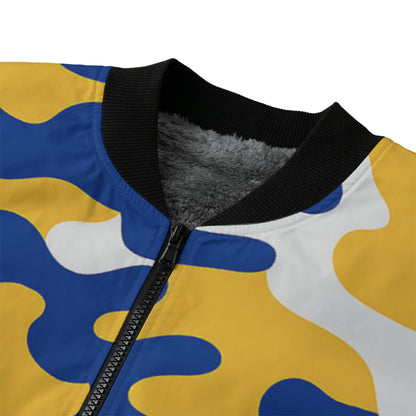 Los Angeles Rams Camo Fleece Bomber Jacket – Royal Blue and Gold NFL Streetwear