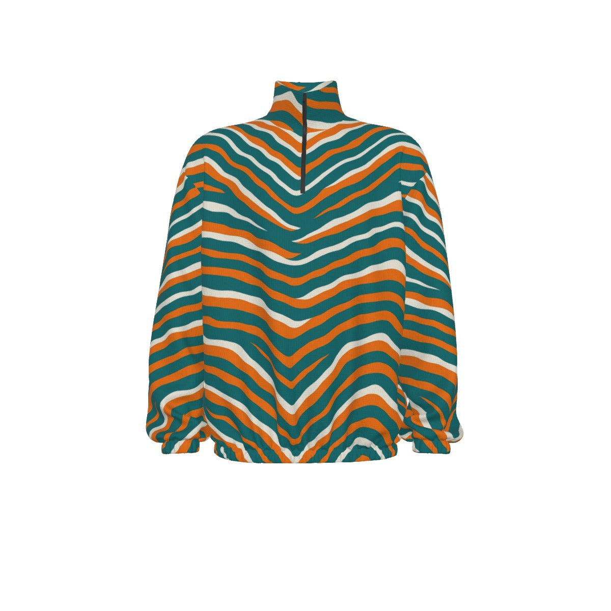 Miami Football Game Day All-Over Print Unisex Turtleneck Zippered Sweatshirt