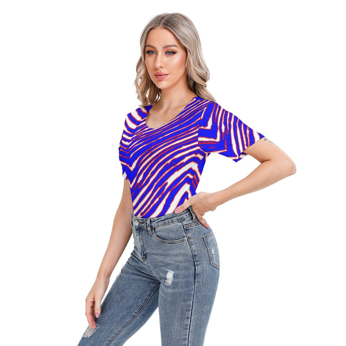 Buffalo Bills Zubaz Women's Short Sleeve Bodysuit
