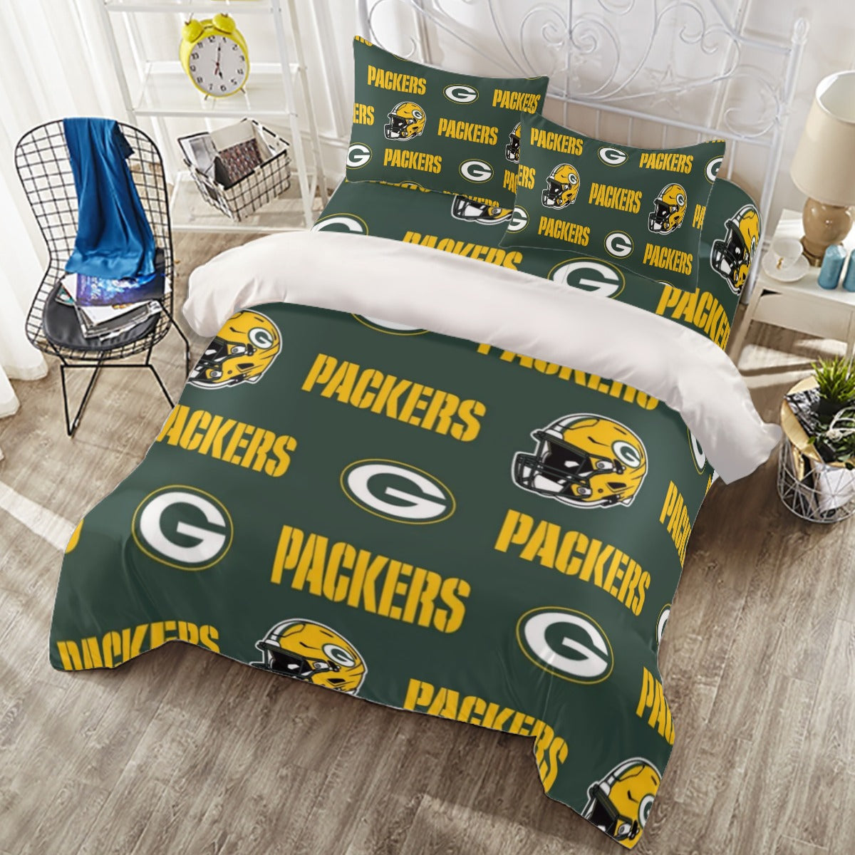 Green Bay Football Game Day Four-piece Duvet Cover Set | Widened