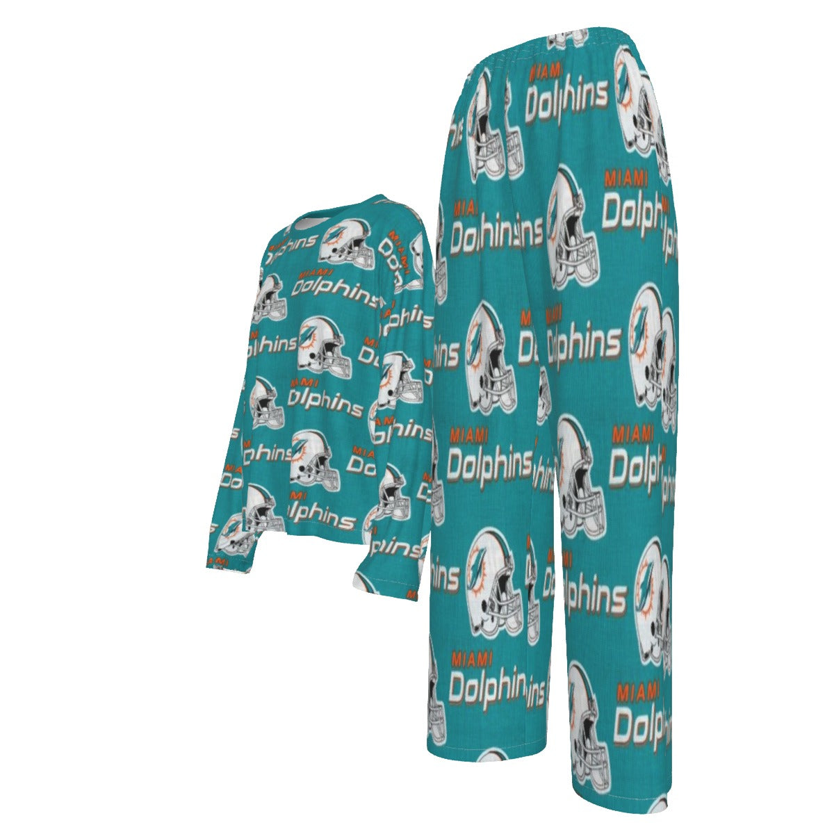 Miami Football Game Day All-Over Print Women's Casual Long-Sleeves Trouser Suit