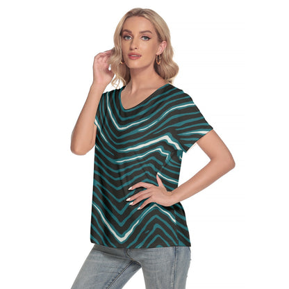 Philadelphia Football Game Day All-Over Print Women's Loose V-neck Short Sleeve T-shirt