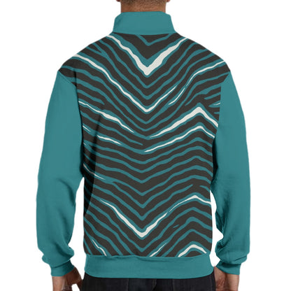 Philadelphia Football Game Day All-Over Print Men's Hidden Half-Zip Placket Hoodie