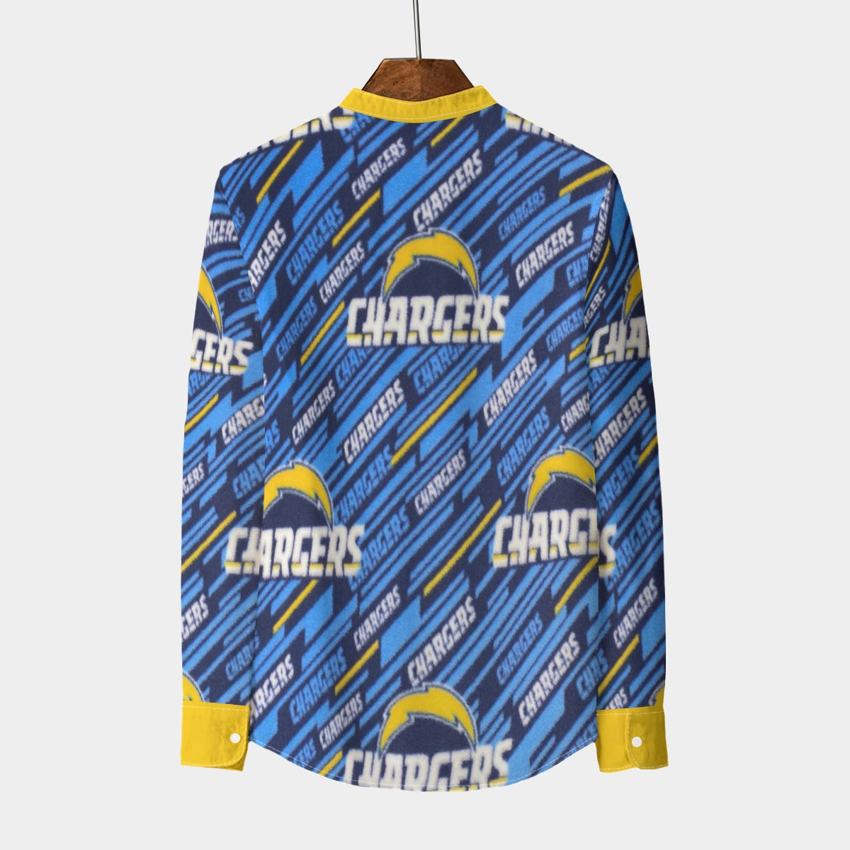 Los Angeles Chargers  Stand Collar Shirt With Long Sleeve|110GSM Imitation Flax