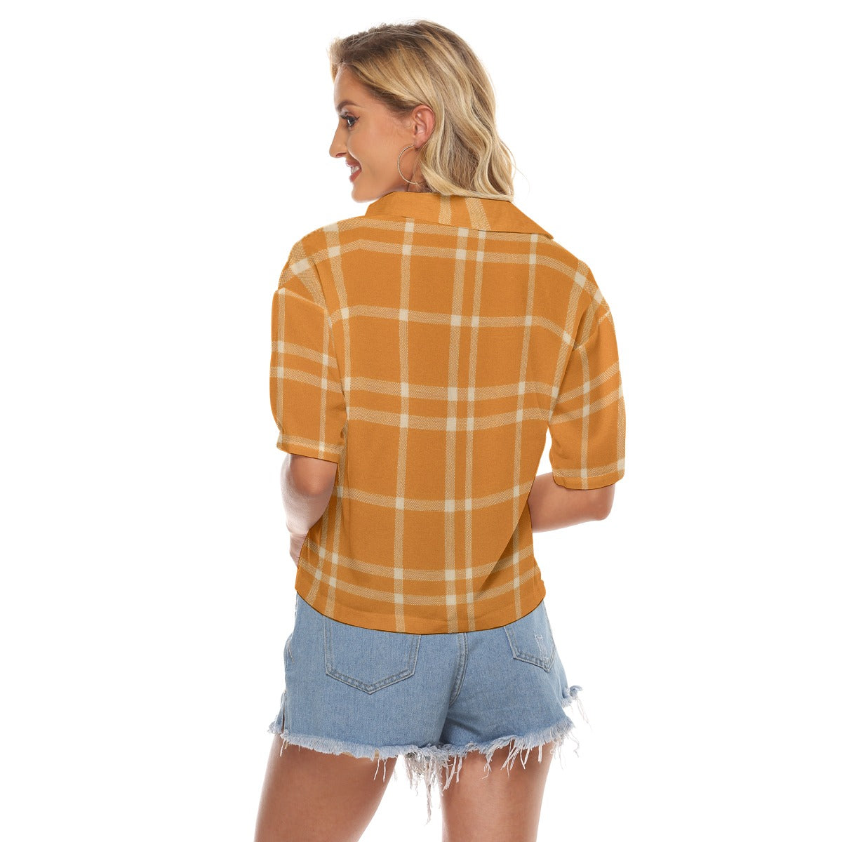 Urban Legend Tennessee Volunteers Tartan Plaid Women's V-Neck Shirt – Orange and White College Stree