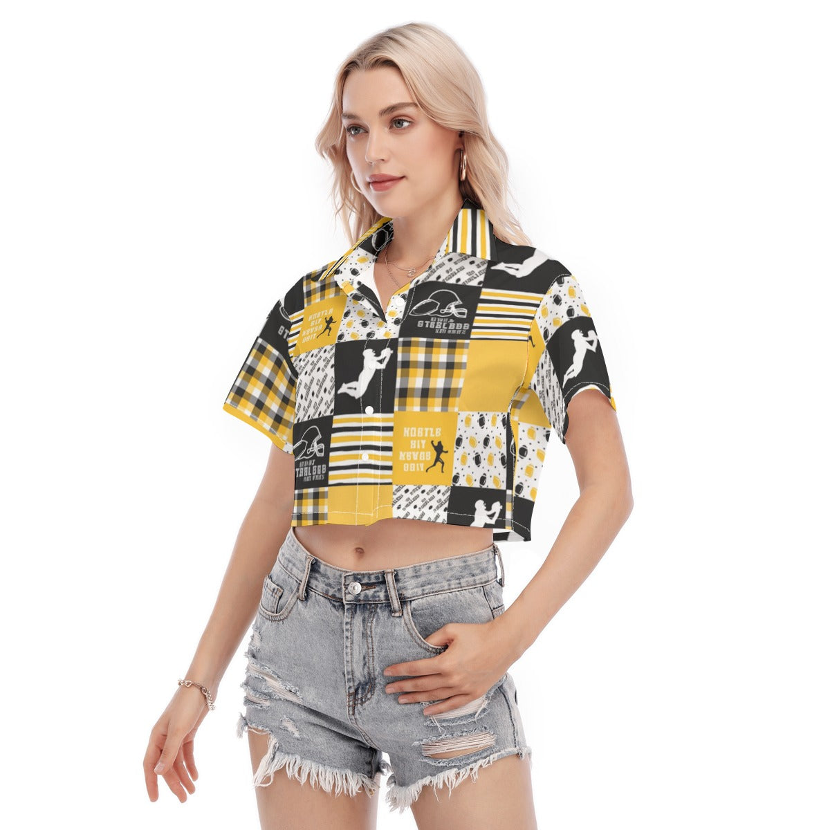 All-Over Print Women's Cropped Shirt