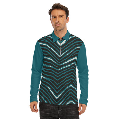 Philadelphia Football Game Day All-Over Print Men's Lapel T-shirt With Neckline Zipper Closure