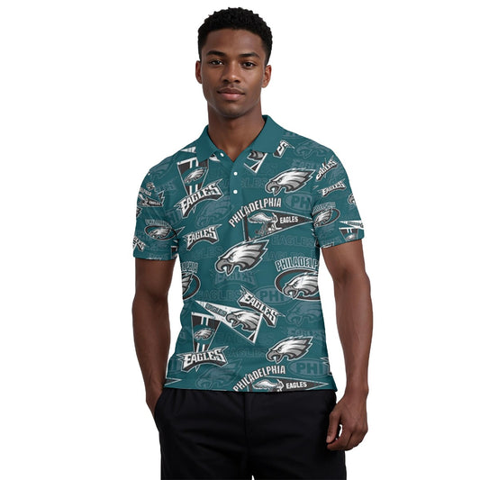 Philadelphia Football Game Day All-Over Print Men's Polo Collar Jersey