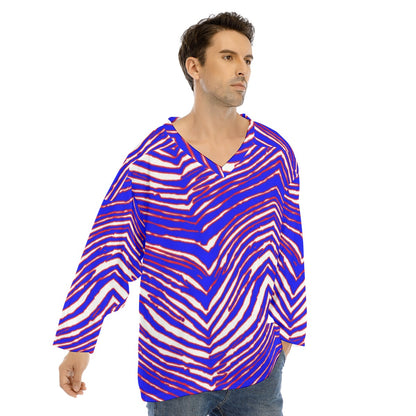 Buffalo Bills Zubaz Men's V-neck Ice Hockey Jersey