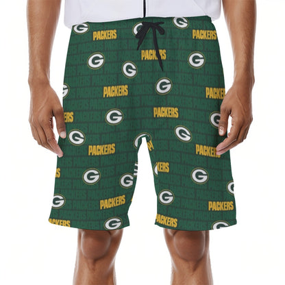 Green Bay Football Game Day All-Over Print Men's Beach Shorts