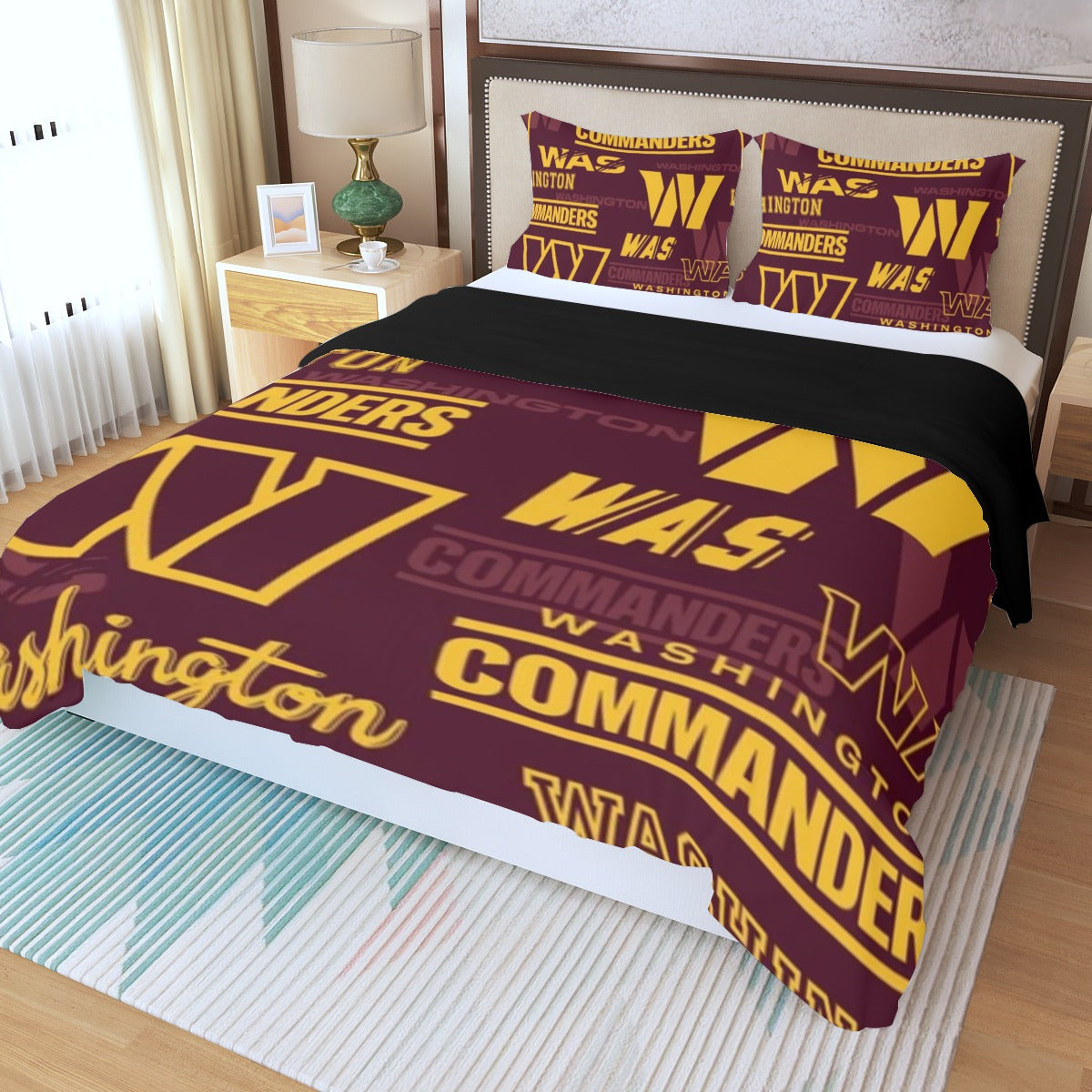 Washington Commanders Three Piece Duvet Bedding Set