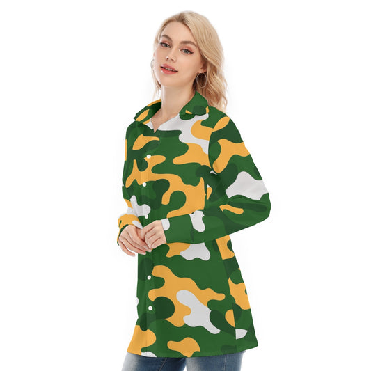 Green Bay Football Game Day All-Over Print Women's Long Shirt