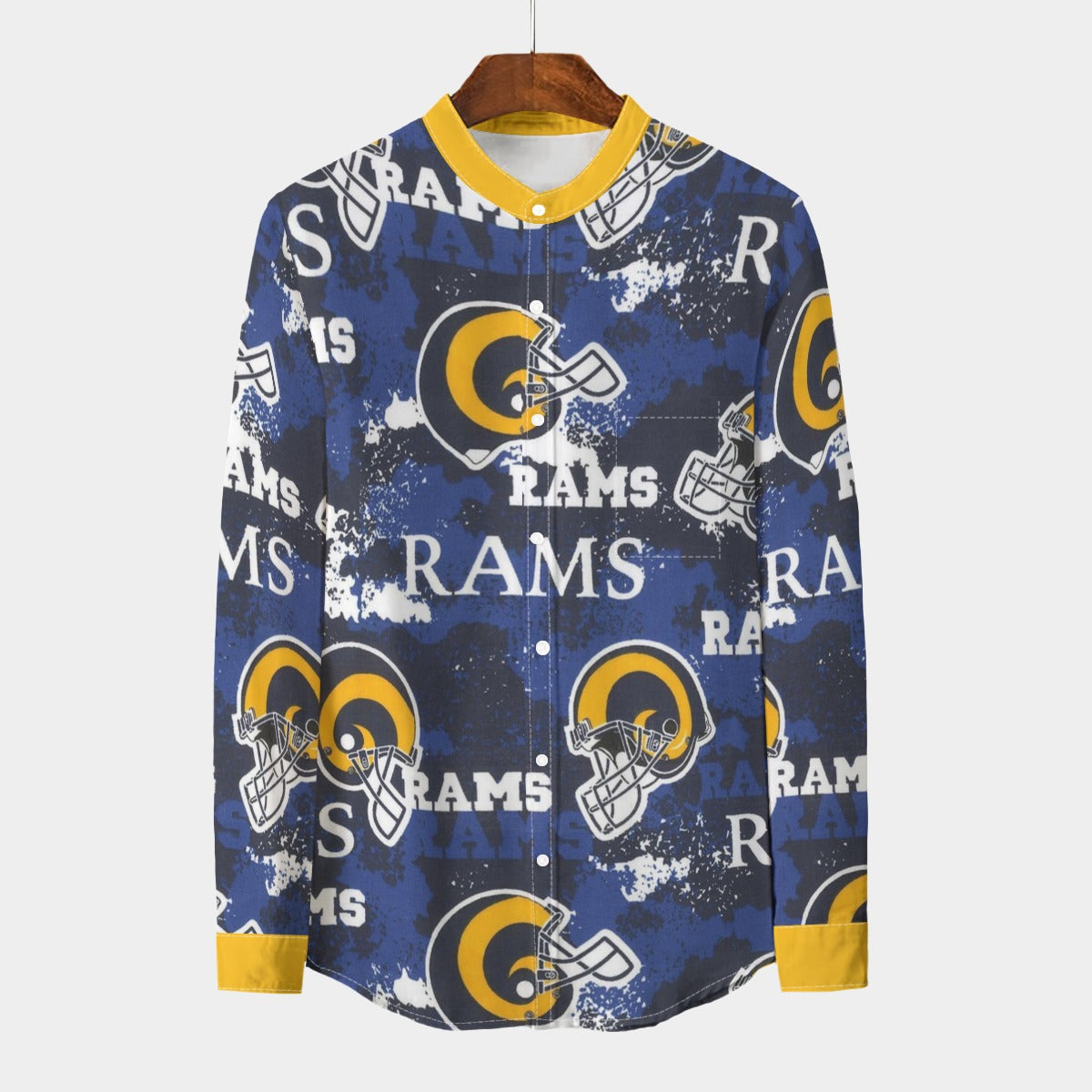 Urban Legend Los Angeles Rams Stand Collar Shirt With Long Sleeve | 110GSM Imitation Flax