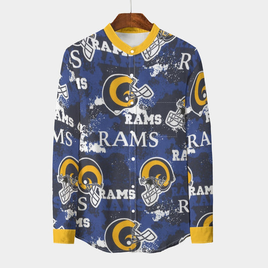 Urban Legend Los Angeles Rams Stand Collar Shirt With Long Sleeve | 110GSM Imitation Flax