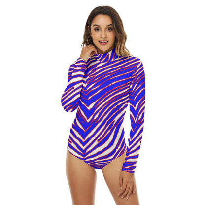 Buffalo Bills Zubaz Women's Turtleneck Long Sleeve Bodysuit