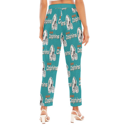 Miami Football Game Day All-Over Print Women's Loose Straight-leg Pants