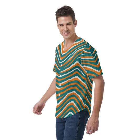 Miami Football Game Day All-Over Print Men's Short Sleeve Baseball Jersey