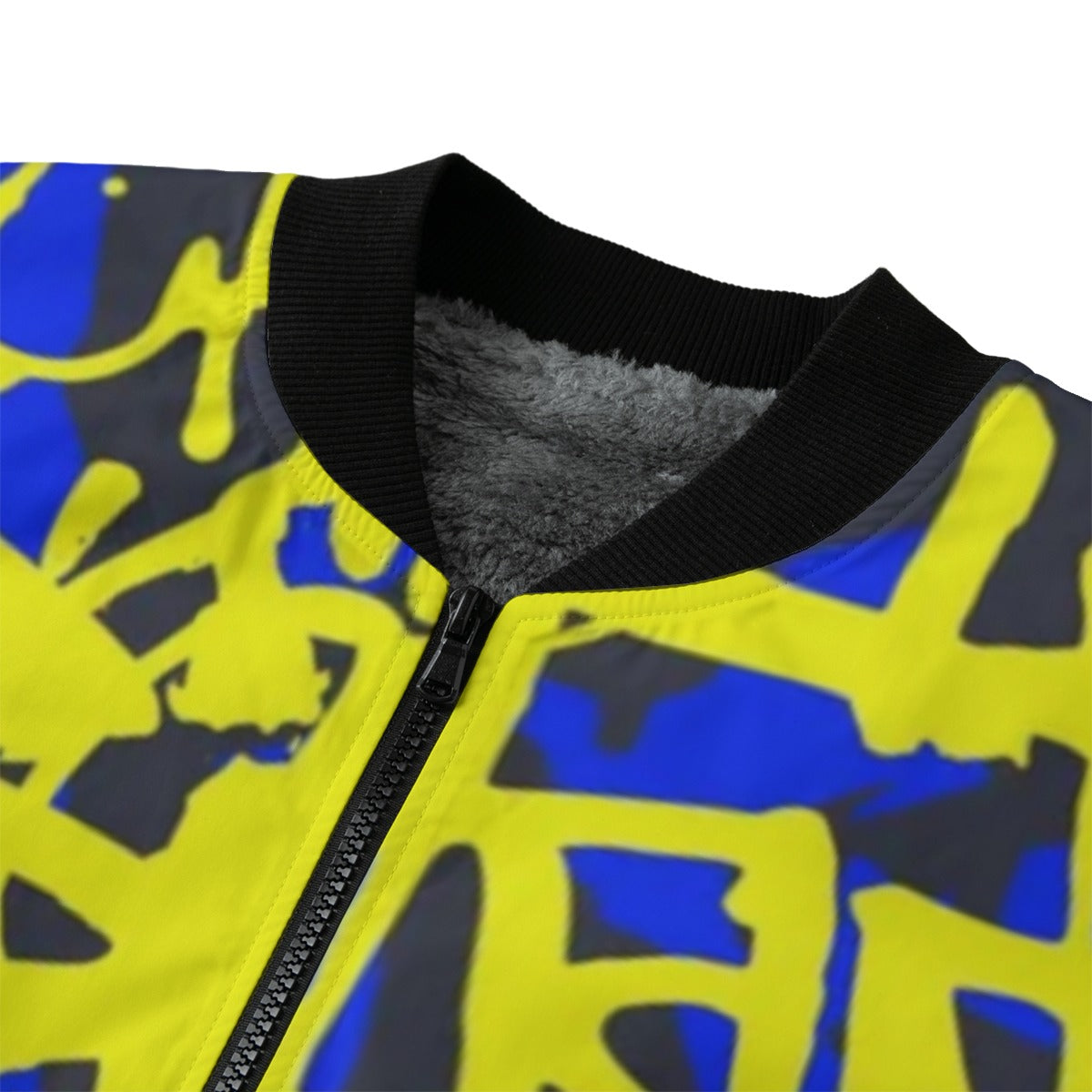 Wildstyle Graffiti -colorful- yellow blue Fleece Bomber Jacket