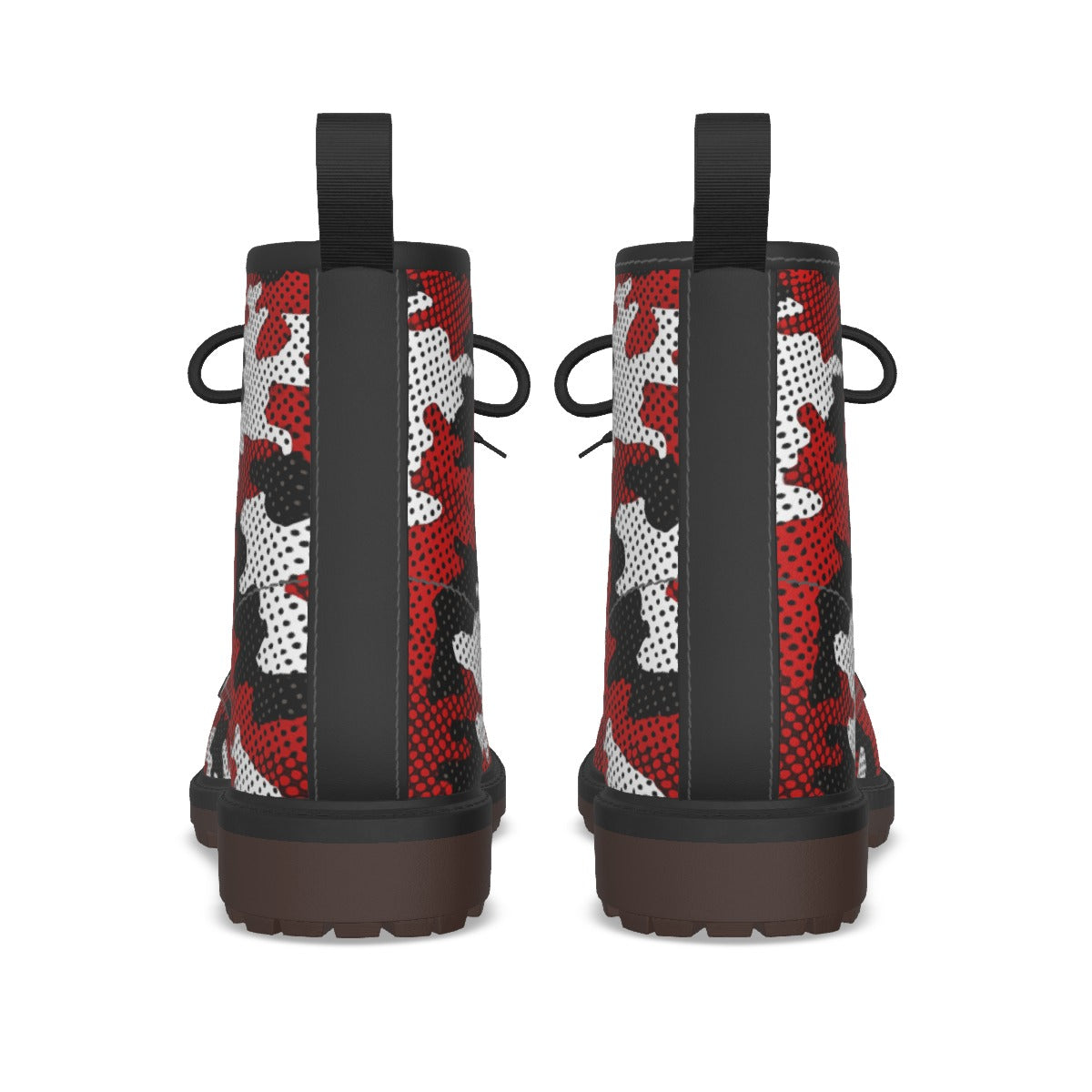 Urban Legend Louisville Red and Black Camo Martin Short Boots – Cardinals-Inspired Streetwear for Ga