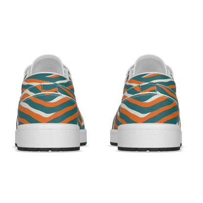 Miami Football Game Day Men's Low State Leather Stitching Shoes