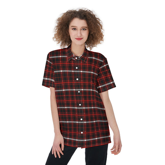 Nebraska Tartan Plaid Cornhuskers Women's Shirt