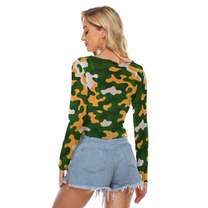 Green Bay Football Game Day All-Over Print Women's Mesh Long Sleeves T-shirt
