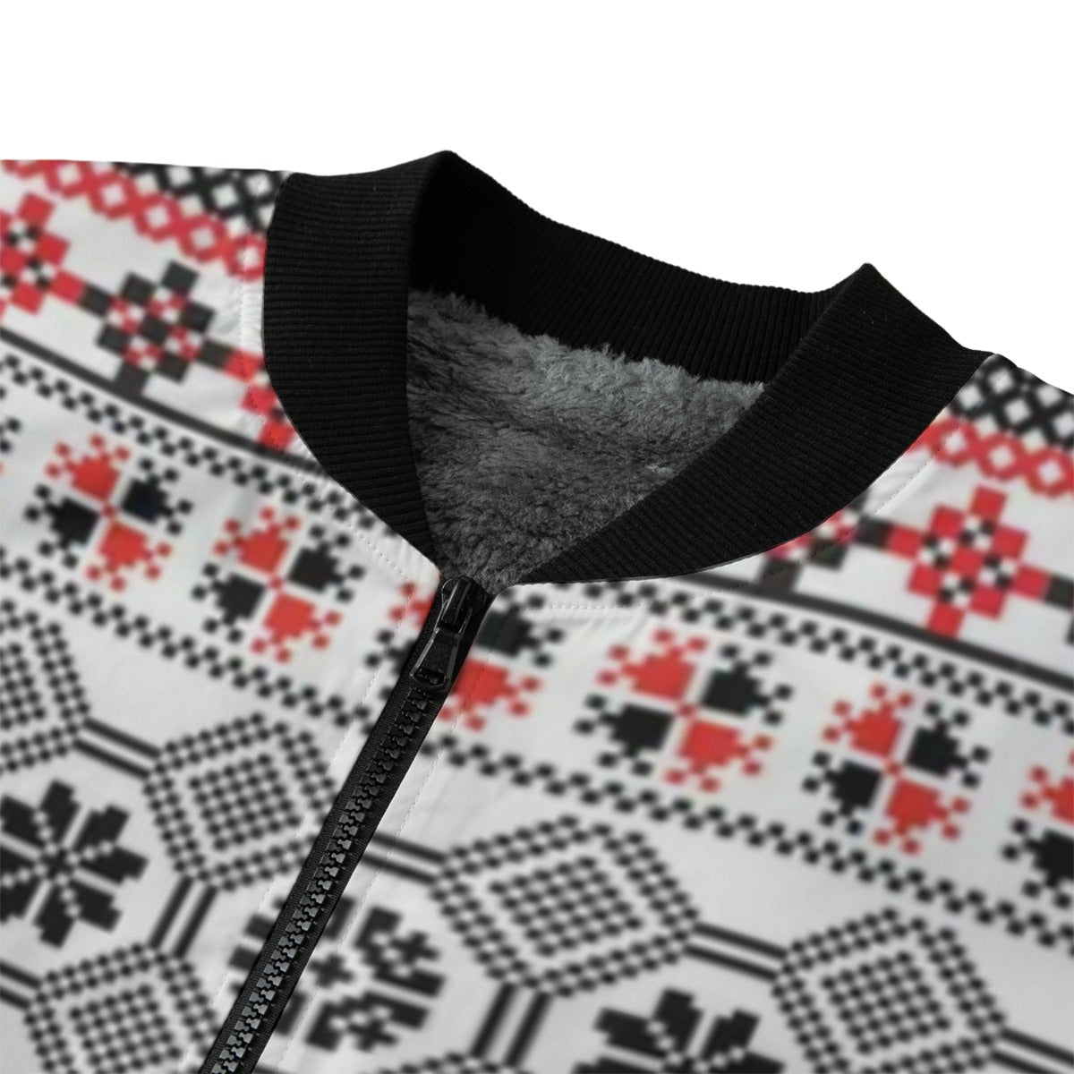 Urban Legend Snow Christmas Inspired Pattern American Culture Fleece Bomber Jacket