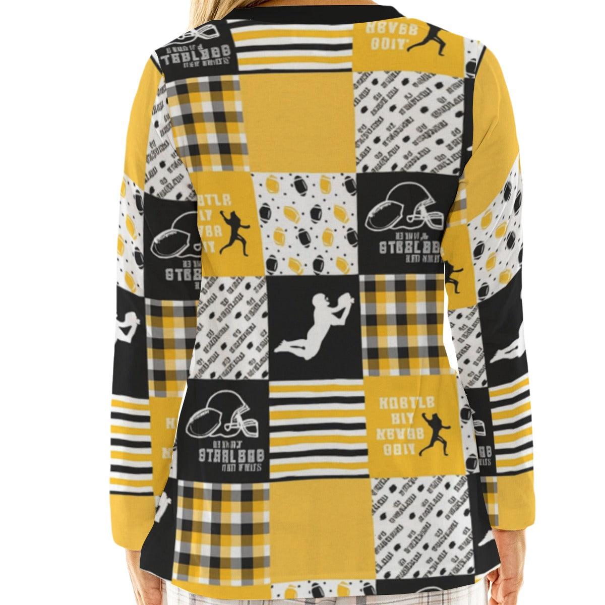 All-Over Print Women's Loose V-Neck T-Shirt With Long Sleeve