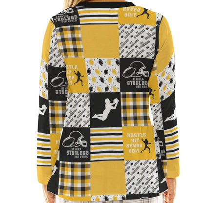 All-Over Print Women's Loose V-Neck T-Shirt With Long Sleeve
